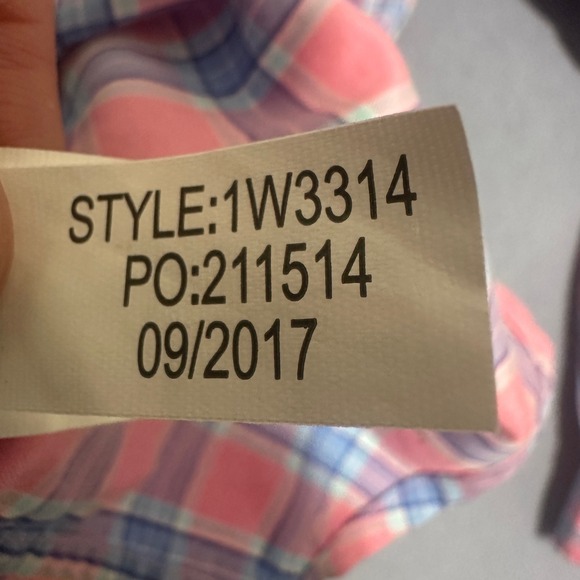 Vineyard Vines Mens Plaid Button Down Shirt Long Sleeve Whale Logo Pink Blue Med - Picture 11 of 14